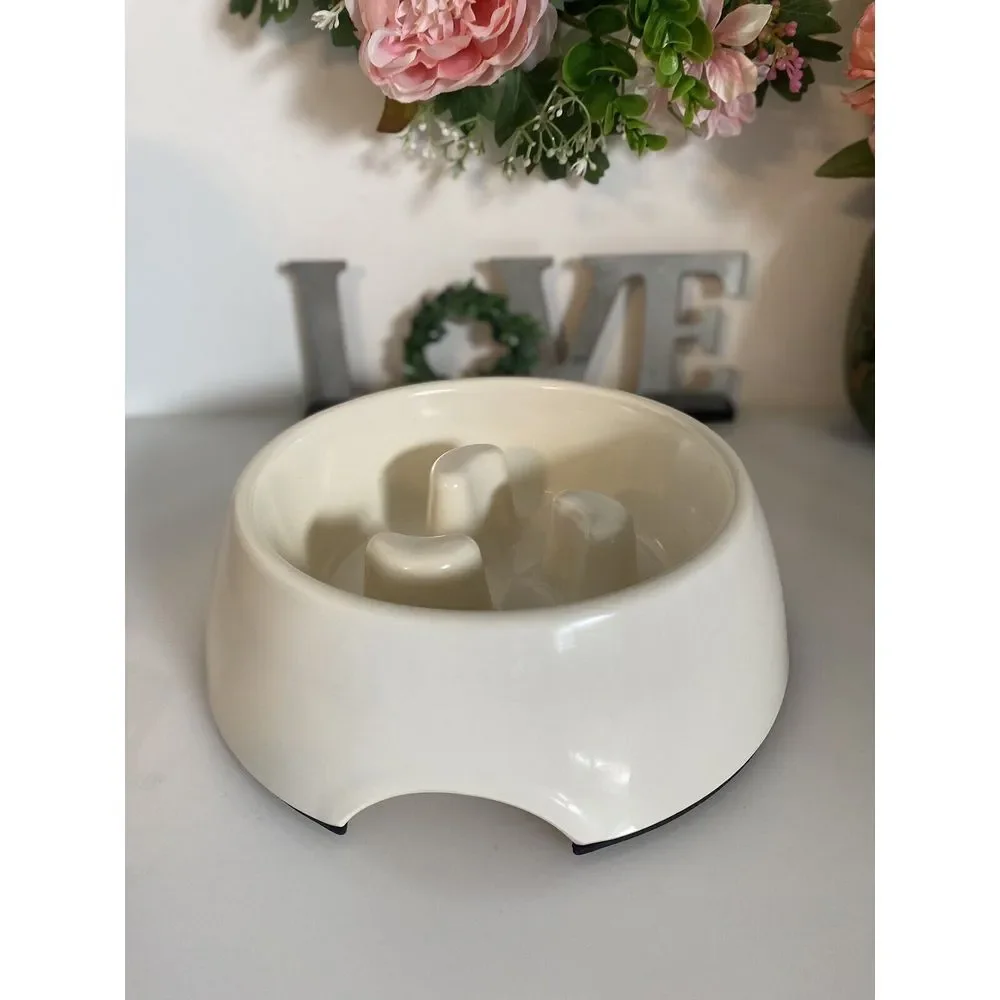 Frisco Cream Melamine Slow Feed Dog & Cat Bowl Size Large 1.5 Cups‎ 7